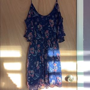 blue and pink floral hollister dress